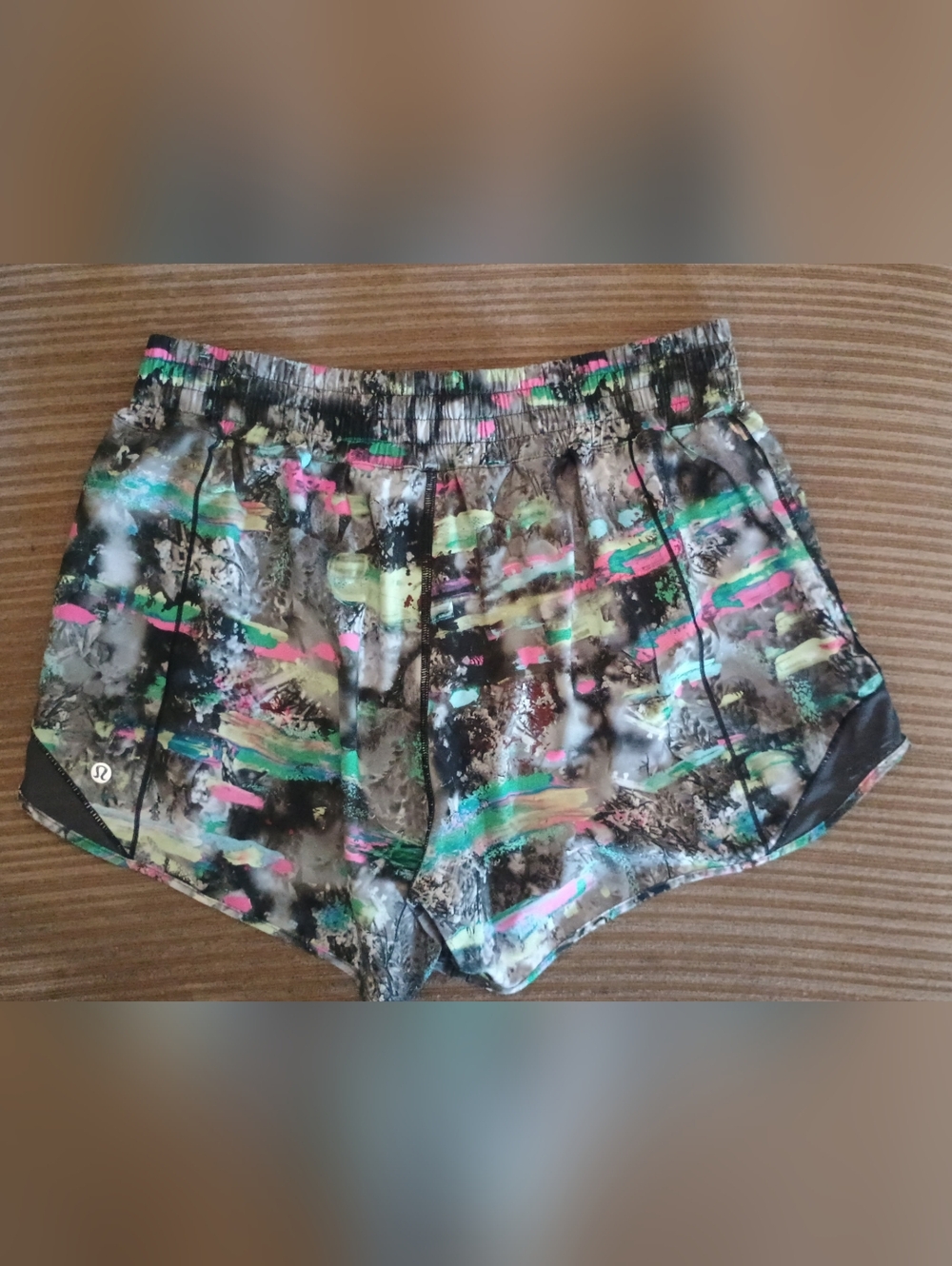 lululemon athletica Women’s Multicolor Athletic Shorts - Black with Neon Accents